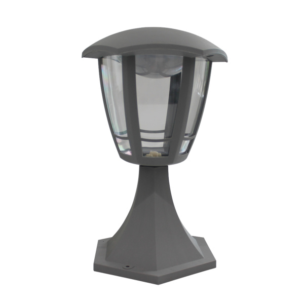 11-196 Св-к садово-парковый, светод-й, столб мал, «Валенсия 1», 8Вт, 6-ти гран., 720Лм, 6500К, сер APEYRON