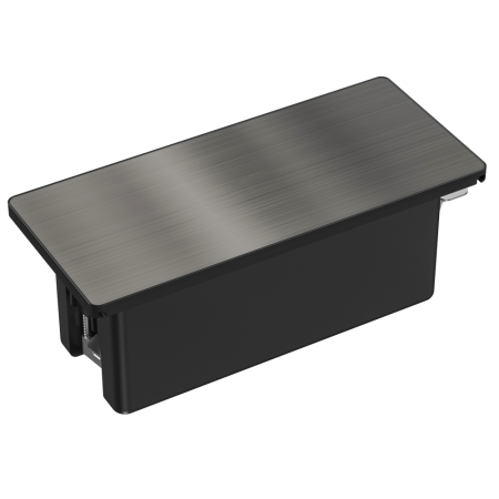 Donel Настольный встраиваемый розеточный блок с сдвижной крышкой из стали 6 мод. (3 мод. 45х45), черный