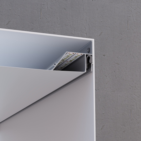 08-60 Профиль алюминиевый для натяжного потолка под светодиодн. ленту (для освещения по периметру), 71х61 мм, 2 м APEYRON