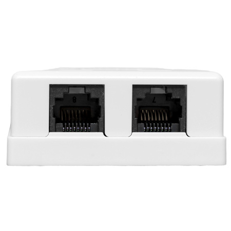Розетка настенная TERACOM Cat,5E неэкранированная 2 порта RJ-45 Dual IDC белая EKF