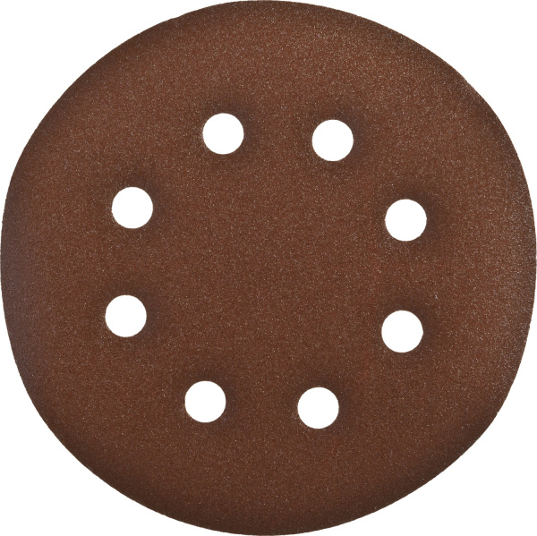 Круг шлифовальный "СТАНДАРТ" из абразивной бумаги на велкро основе, 6 отв., Р180, 150мм, 5шт ЗУБР