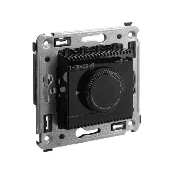 Термостат для теплых полов в стену, "Avanti", "Черный квадрат" DKC