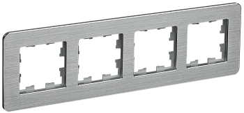 BRITE Рамка 4-мест. РУ-4-1-Бр металл алюм. RE AL IEK
