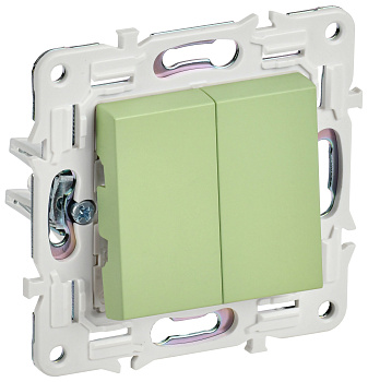 SKANDY Выключатель 2-клавишный проходной 10А SK-V05G мятный IEK