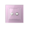 Розетка спутниковая SAT двойная Розовая Livolo