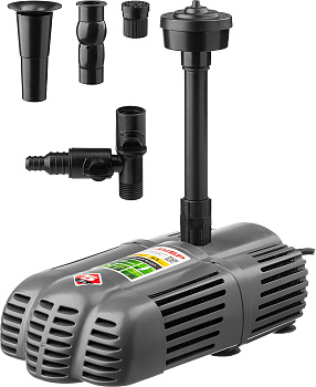 Насос фонтанный, ЗНФГ-33-2.5, для грязной воды, напор 2,5 м, насадки: колокольчик, гейзер, каскад, 50 Вт, 33 л /мин ЗУБР