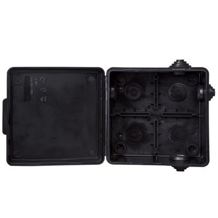 Коробка распределительная КМР-030-014 с крышкой (100х100х50), 8 мембр, вводов чёрная IP54 розн, стикер EKF