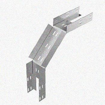 Лоток перфорированный КС 600х80-90 У3 для поворота трассы вниз на 90, окрашенный, S1,5