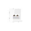Розетка компьютерная встраиваемая Voltum S70 двойная RJ45+RJ45 КАТ.6, (белый глянцевый)