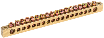 Шина PEN "земля-ноль" 8х12мм 18/2 (18групп/крепеж по краям) IEK