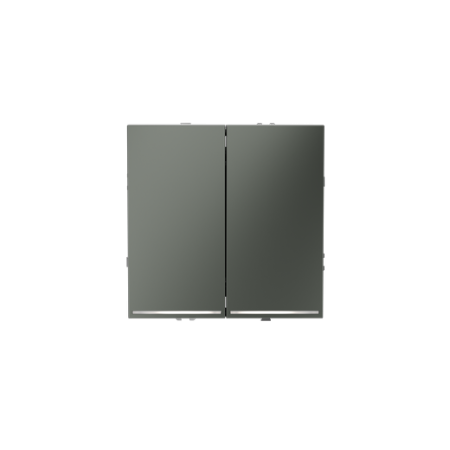 Проходной переключатель встраиваемый Voltum S70 двухклавишный с подсветкой 10А, (титан)