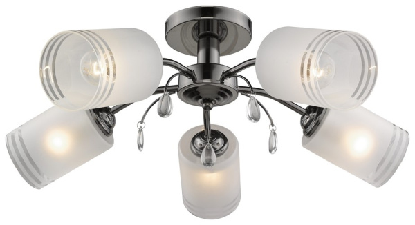 Люстра потолочная Темный хром/Белый E27 5*60Вт 117-127-05 VELANTE