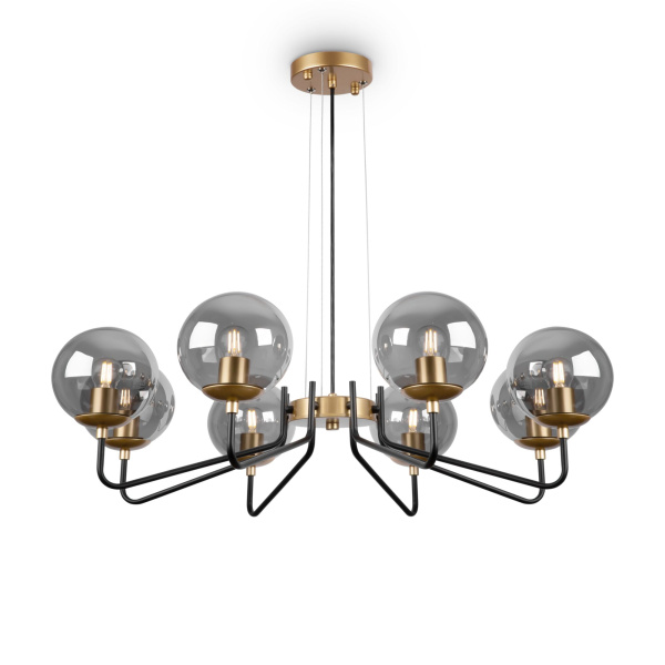 Подвесной светильник 8*E27 40Вт Черный с Золотом IP20 Moricio FR5140PL-08GB Freya