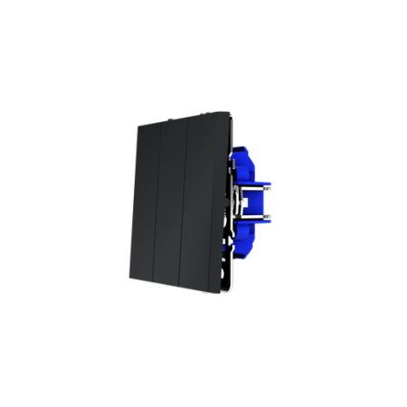 Выключатель встраиваемый Voltum S70 трехклавишный 10А, (графит)