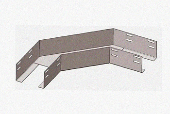 Лоток угловой глухой КГГ 100х80-135 УХЛ1 поворот на 135, оцинкованный лист S1,0