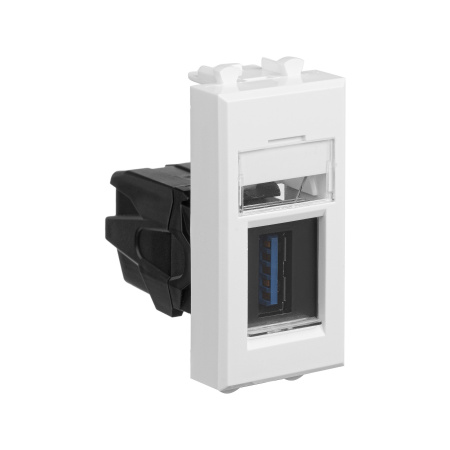 USB 3.0 розетка модульная, тип А-А, "Avanti", "Белое облако", 1 модуль DKC