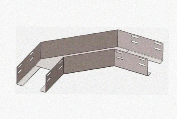 Лоток угловой глухой КГГ 100х80-135 УХЛ1 поворот на 135, оцинкованный лист S1,0