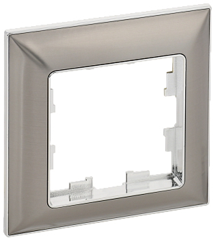 BRITE Рамка 1-мест. РУ-1-Бр хром/никель IEK