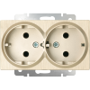 Розетка двойная с заземлением (шампань рифленый) СУ IP20 Werkel