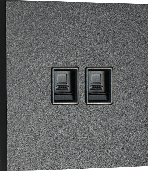 Donel N96 Компьютерная розетка RJ45 + RJ45 (двойная) cat.6/ClassE-8/8, Черный, серия DT