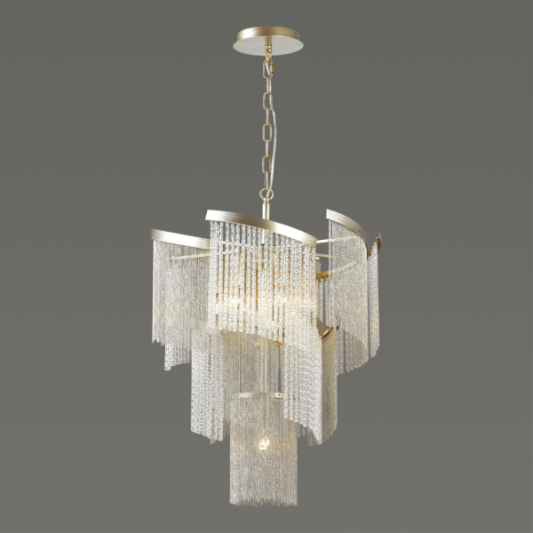 Люстра E14 7*40W 220V GRAZA серебристый/стекло/металл.цепочки ODEON LIGHT