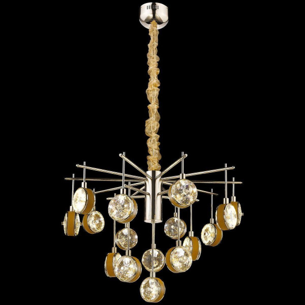 Люстра подвесная Золото/Аброкосовый, Прозрачный LED 16*9Вт WE240.16.303 WERTMARK