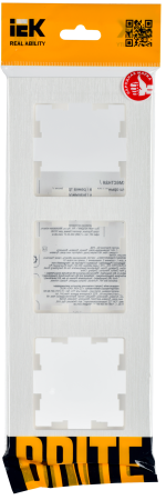 BRITE Рамка 3-мест. РУ-3-Бр бел. рифленый IEK