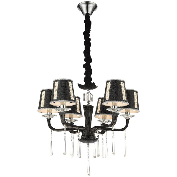 Люстра подвесная Черный/Черный, Прозрачный E14 6*40Вт WE392.06.023 WERTMARK