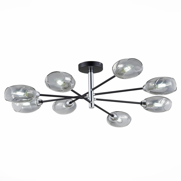 Люстра потолочная Черный, Хром/Дымчатый E14 8*40Вт SLE155512-08 EVOLUCE