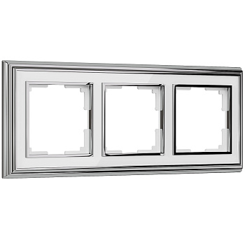 Palacio Рамка на 3 поста (хром/белый) Werkel
