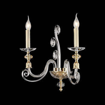 Бра Золото, Прозрачный E14 2*40Вт WE174.02.301 WERTMARK