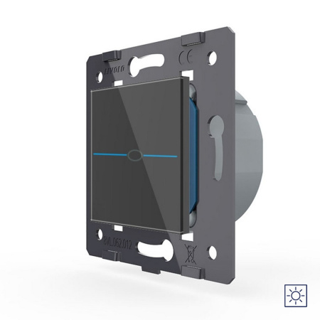 Выключатель Quadro 1 клавиша сухой контакт Черный (механизм) Livolo