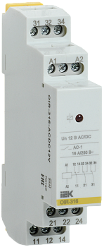 Реле промежуточное модульное OIR 3 контакта 16А 12В AC/DC IEK