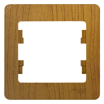 GLOSSA  Рамка горизонтальная 1-м . дерево дуб IP20 Schneider Electric