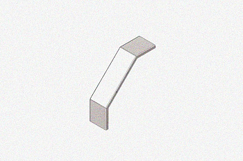 Крышка лотка замкового КЛСЗ 400х200-90 УТ1,5 для поворота трассы вниз на 90, оцинкованный лист, S1,5