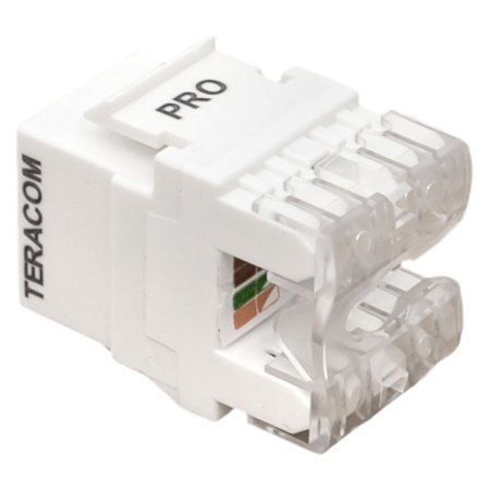 Модуль Keystone TERACOM PRO Cat,6 RJ-45 неэкранированный 110 IDC 180 градусов белый EKF