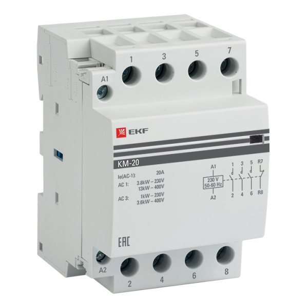 Контактор модульный КМ 20А 3NО+NC (3 мод) PROxima EKF