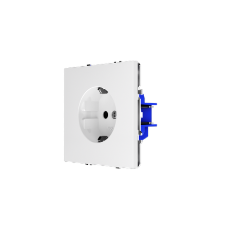 Розетка встраиваемая Voltum S70 с заземлением и защитными шторками, 16А, (белый глянцевый)