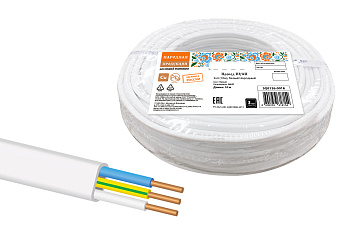 Провод ПУСП 3х4 (10м), белый Народный