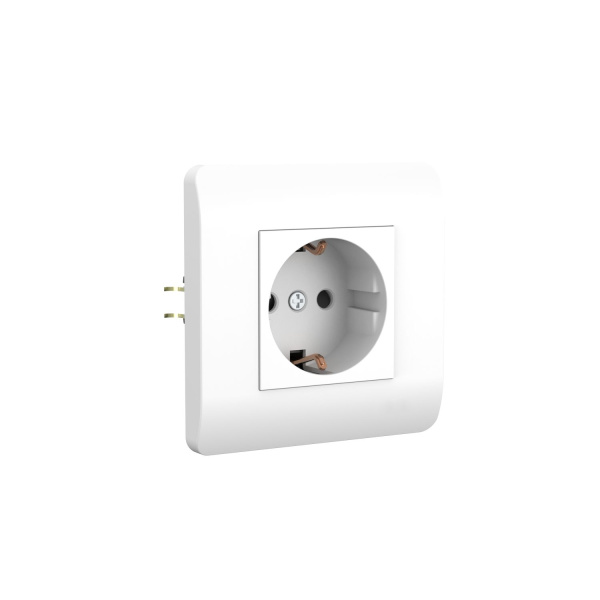 Розетка с/з со шторками, 16А, белый NEW3-E CHINT