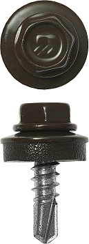 Саморезы СКМ кровельные, RAL 8028 земельно-коричневый, 25 х 5.5 мм, 420 шт, для металлических конструкций, ЗУБР