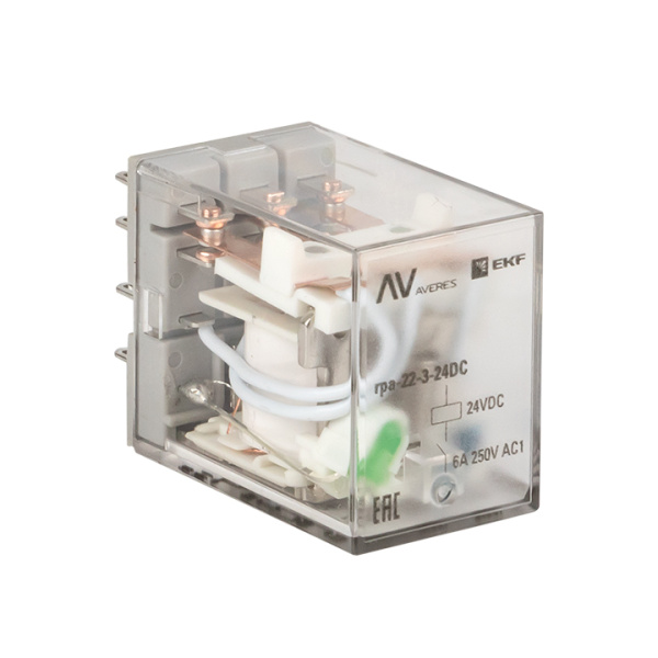 Реле промежуточное RPA 22/3 6A 24В DC AVERES EKF