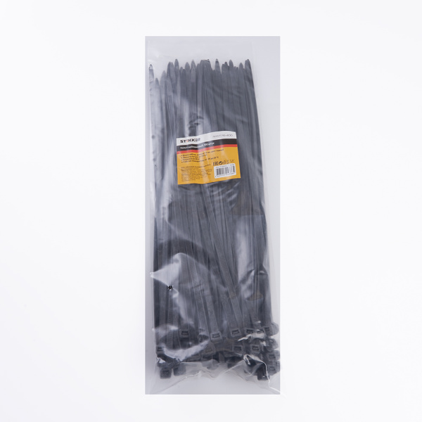 Хомут нейлоновый STEKKER NYCT76-400 7,6х400 мм, d пучка max 105мм, нагрузка 55кг, черный, упаковка 100 шт