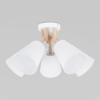 Потолочный светильник 5*E27 60Вт белый, светлое дерево IP20 Vaio (666 Vaio 5) TK Lighting