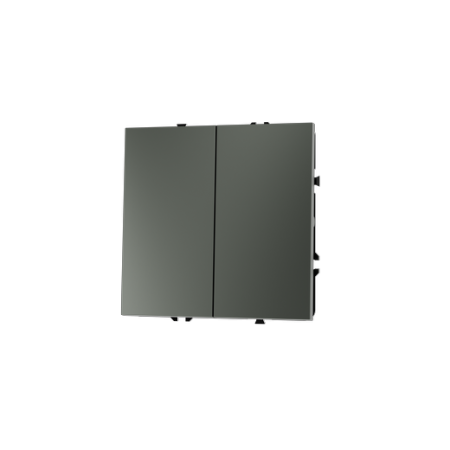 Проходной переключатель встраиваемый Voltum S70 двухклавишный 10А, (титан)