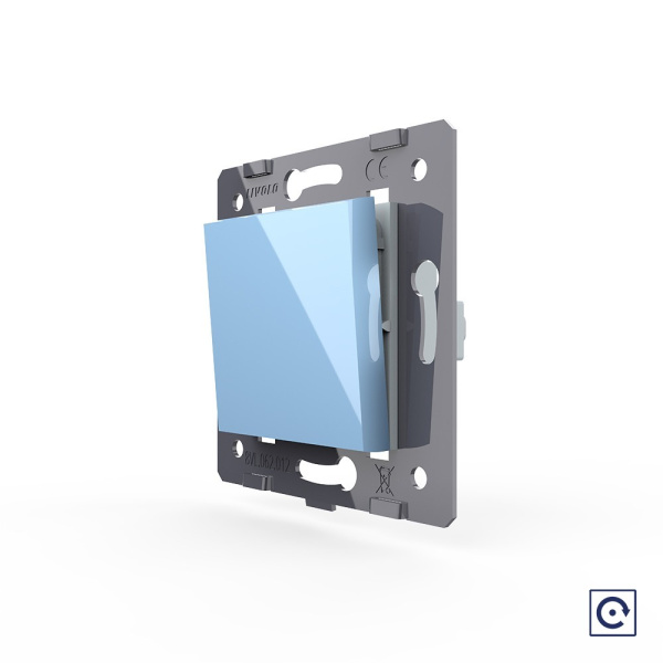 Одноклавишная механическая кнопка (звонок), цвет синий (механизм) Livolo