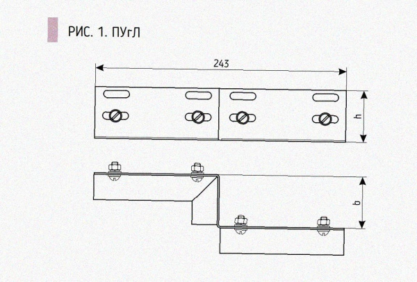 Соединитель-переходник ПУгП50х100 УТ1,5, оцинкованный лист S1,5