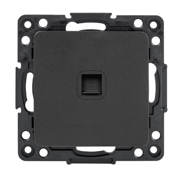 Стокгольм Механизм Розетки Phone 1-местной черный EKF