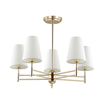 Люстра потолочная E14 5*40W 220V DORIS золотой,белый LUMION