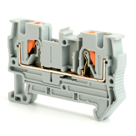 Зажим пружинный, 2-проводной проходной ЗНИ - 4, JXB PT 4, серый LD572-1-40 STEKKER